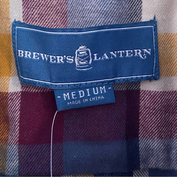 Brewers Lantern Flannel Plaid Medium Mens Button Down Shirt NWT - Picture 4 of 12